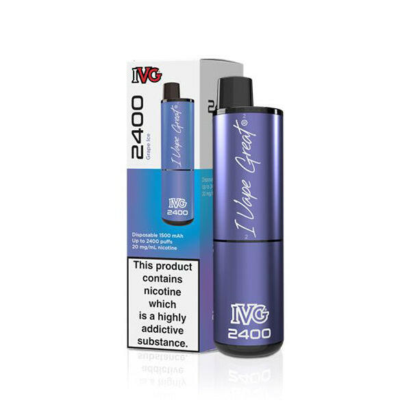 IVG 2400 4 in 1 Grape Ice, Device and Packaging, Front