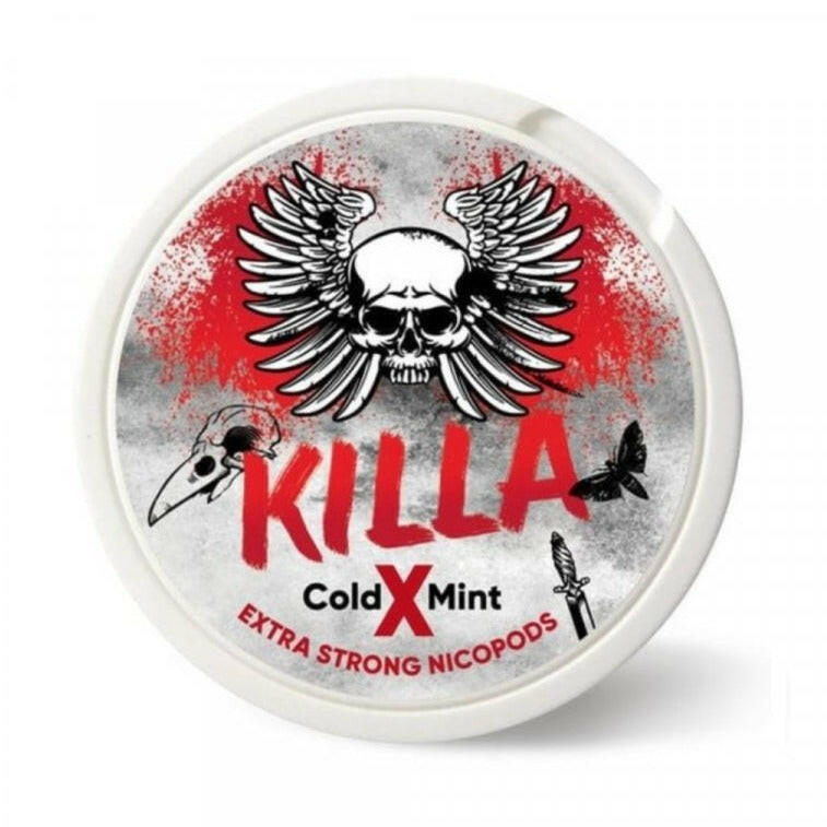 Killa Cold X Mint Nicotine Pouches, Tub, Top