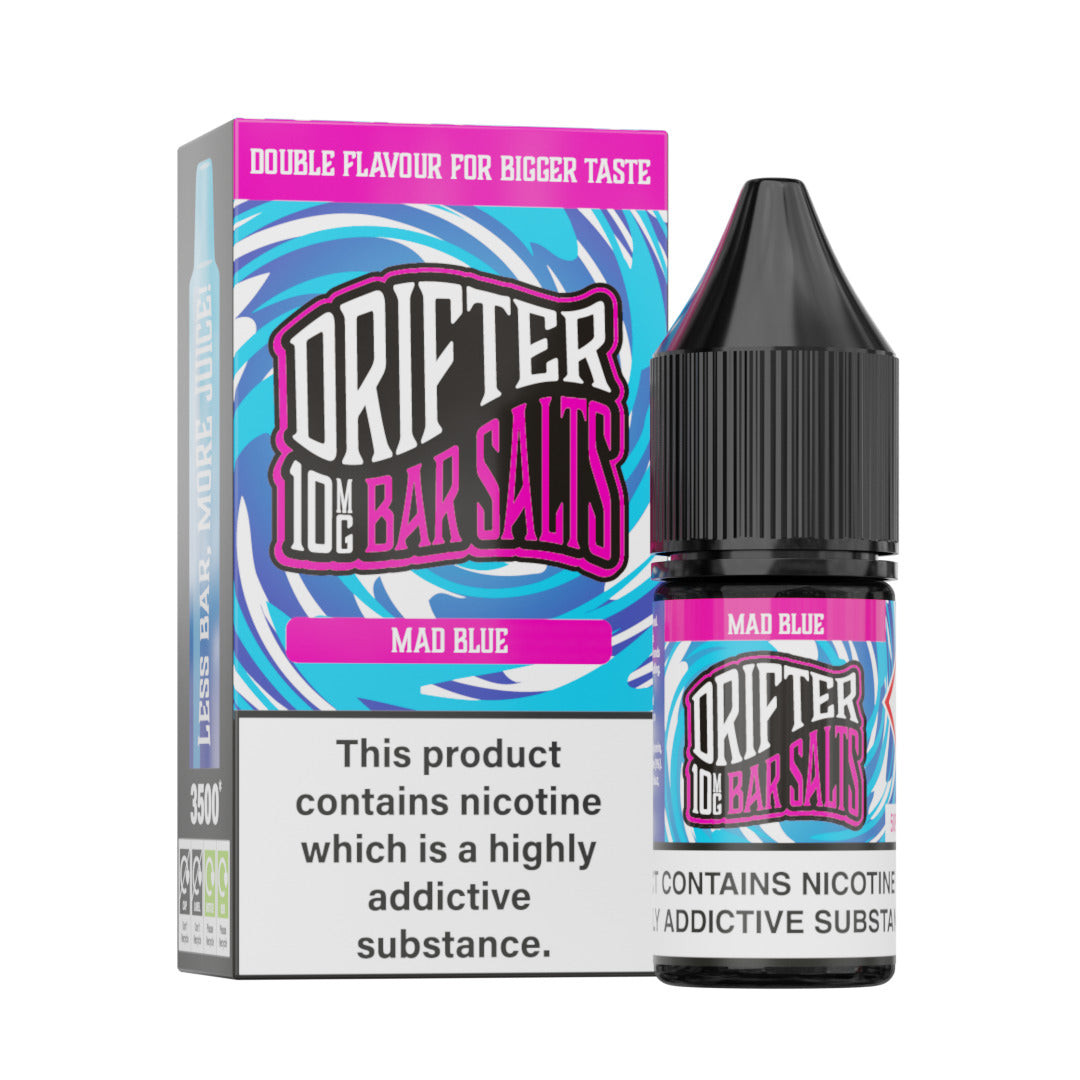 Drifter Bar Salt Mad Blue, Bottle and Packaging, Front