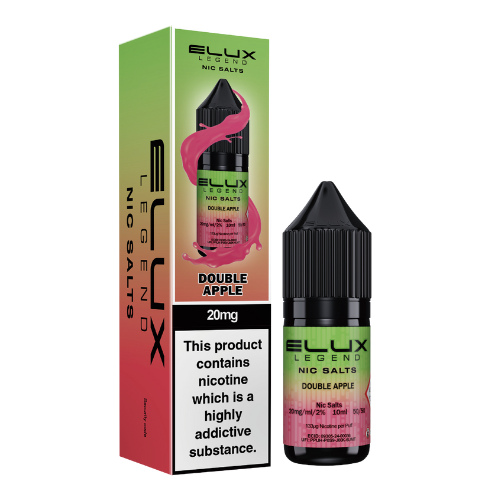 Elux Legend Double Apple Nic Salt, Bottle and Packaging, Front