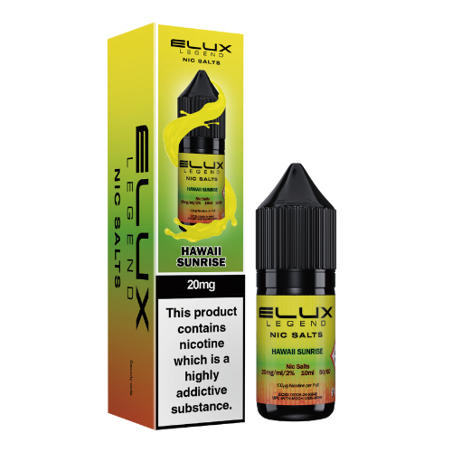 Elux Hawaii Sunrise, Bottle and Packaging, Front