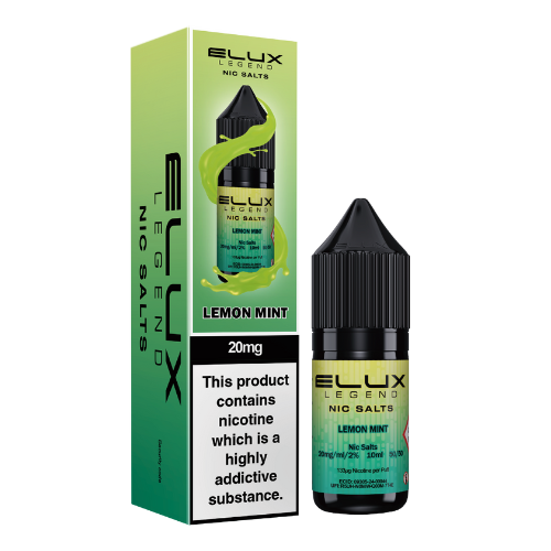 Elux Lemon Mint Nic Salt, Bottle and Packaging, Front