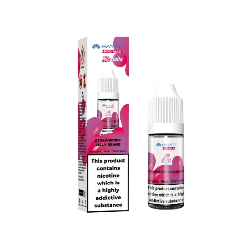 Hayati Pro Max Strawberry Jelly Beans Nic Salt, Bottle and Packaging, Front