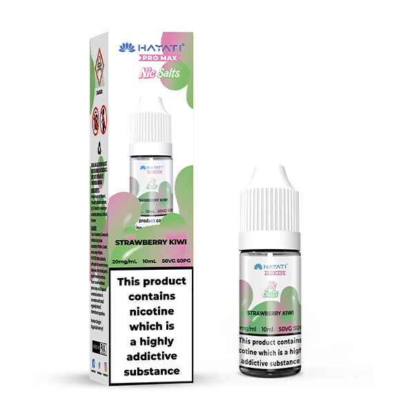 Hayati Pro Max Strawberry Kiwi Nic Salt, Bottle and Packaging, Front