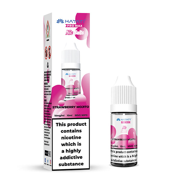 Hayati Pro Max Strawberry Mojito Nic Salt, Bottle and Packaging, Front