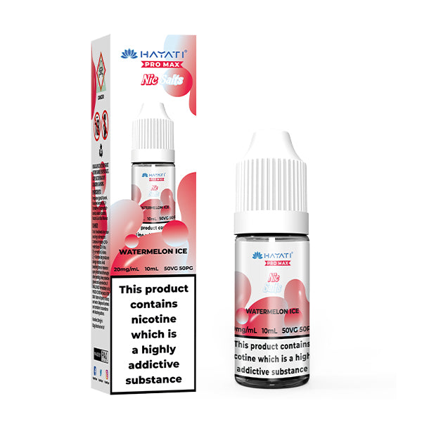 Hayati Pro Max Watermelon Ice Nic Salt, Bottle and Packaging, Front