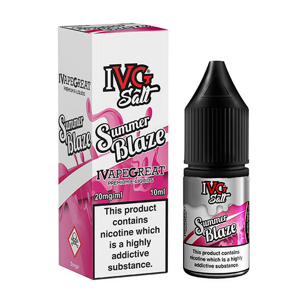 IVG Summer Blaze Nic Salts, Packaging and Bottle Front