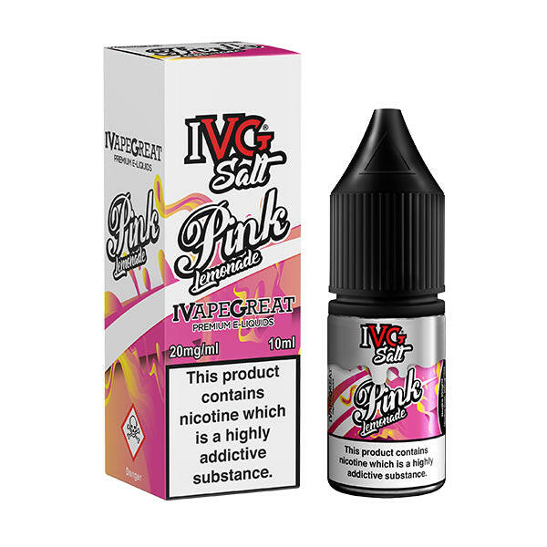 IVG Pink Lemonade Nic Salts, Packaging and Bottle Front