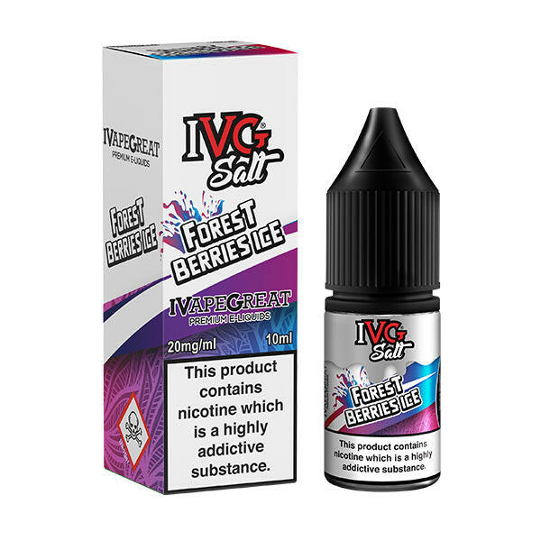 IVG Forest Berries Ice Nic Salts, Packaging and Bottle Front