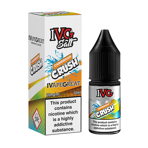 IVG Caribbean Crush Nic Salts, Packaging and Bottle Front