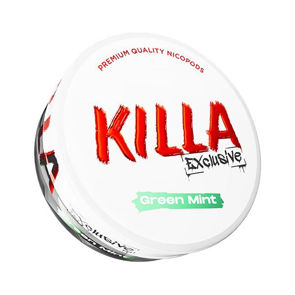 Killa Exclusive Green Mint Nicotine Pouch, Tub, Front