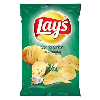 Lays Spring Onion & Cheese Crisps, Bag, Front