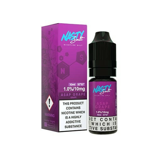 Nasty Salt Asap Grape Nic Salts, Packaging and Bottle Front