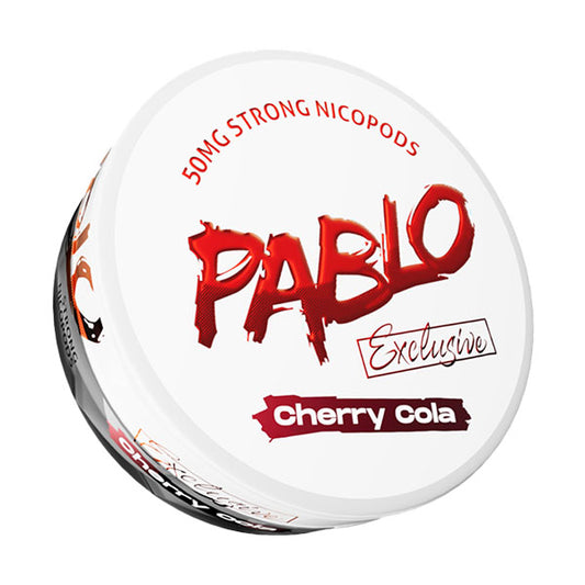 Pablo Exclusive Cherry Cola Nicotine Pouches, Packaging, Front