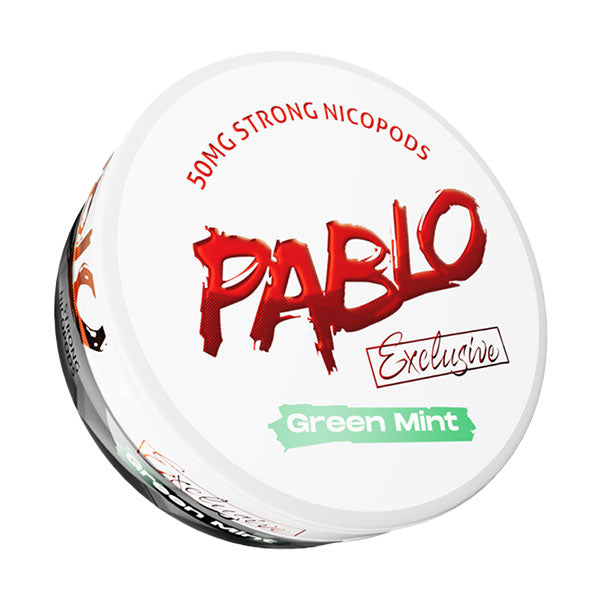 Pablo Exclusive Green Mint Nicotine Pouches, Packaging, Front