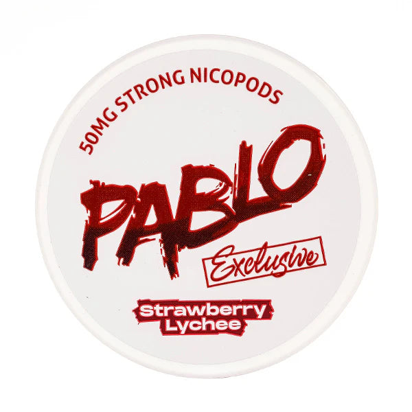 Pablo Strawberry Lychee Nicotine Pouches, Tub, Top