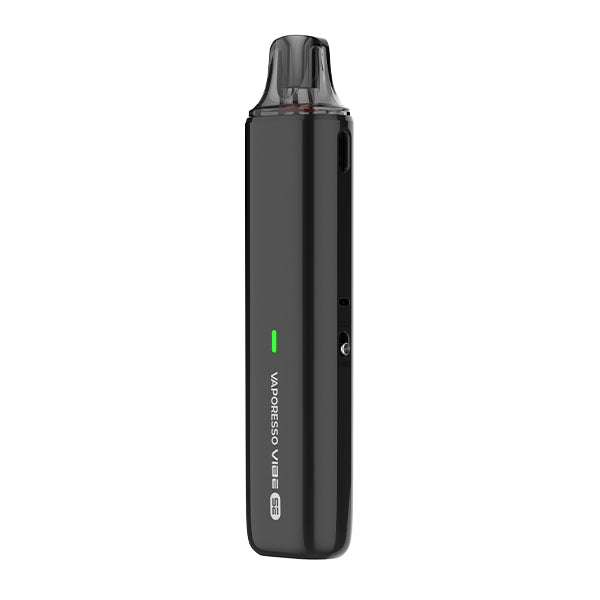 Black vape device, Vaporesso Vibe SE, on a white background