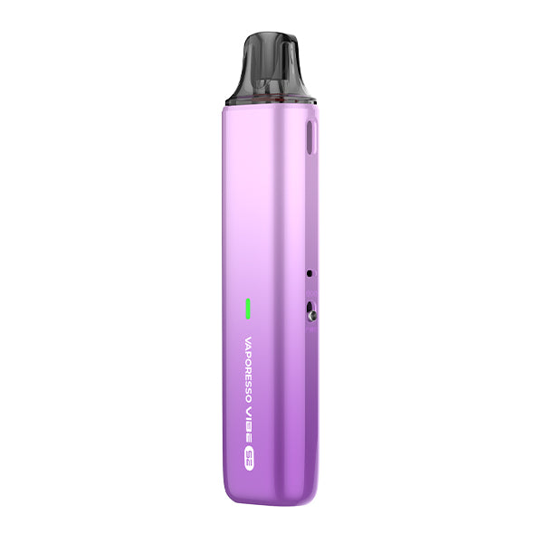 Purple vape device, Vaporesso Vibe SE, on a white background