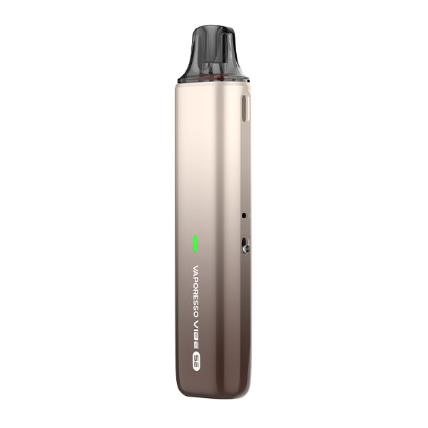 Brown vape device, Vaporesso Vibe SE, on a white background