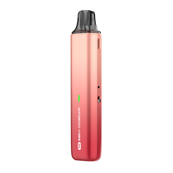Red vape device, Vaporesso Vibe SE, on a white background