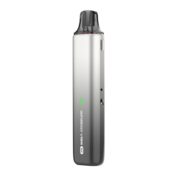 Gradient grey to white vape device, Vaporesso Vibe SE, on a white background
