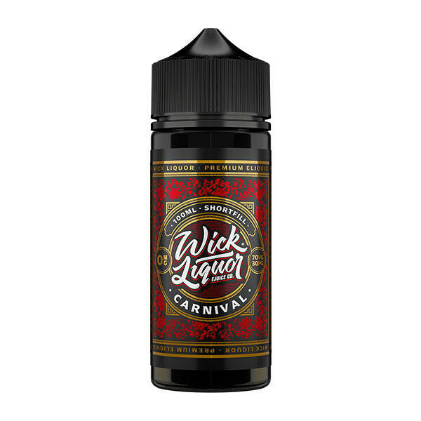 Wick Liquor Carnival 100ML Shortfill, Bottle, Front