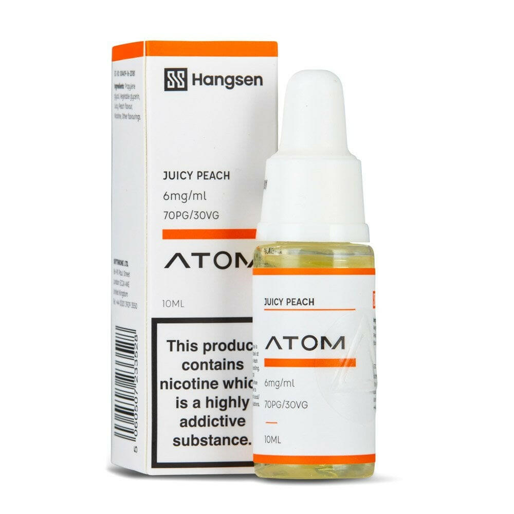 Hangsen Juicy Peach E-Liquid 10ml, Packaging and Bottle, Front