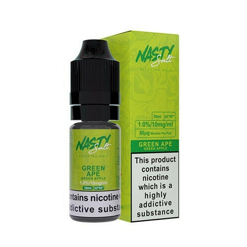 Nasty Salt Green Ape Nic Salts, Packaging and Bottle Front