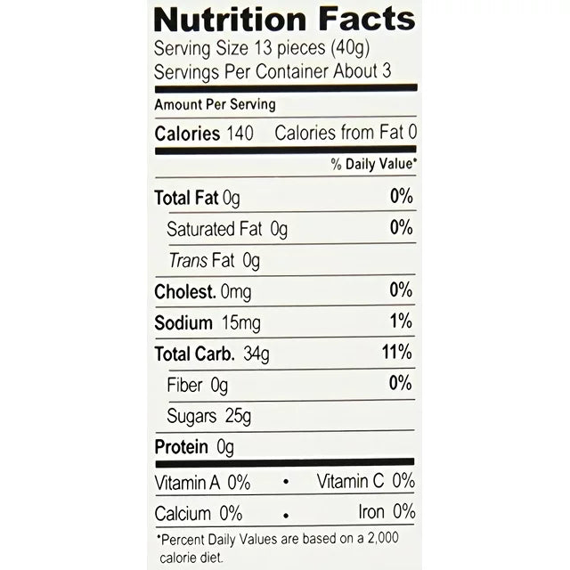 Warheads Sour Gummy Candy Theatre Box, Nutrition