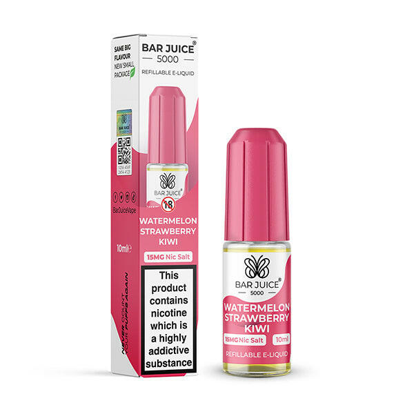Bar Juice 5000 Watermelon Strawberry Kiwi Nic Salts, Packing and Bottle, Front