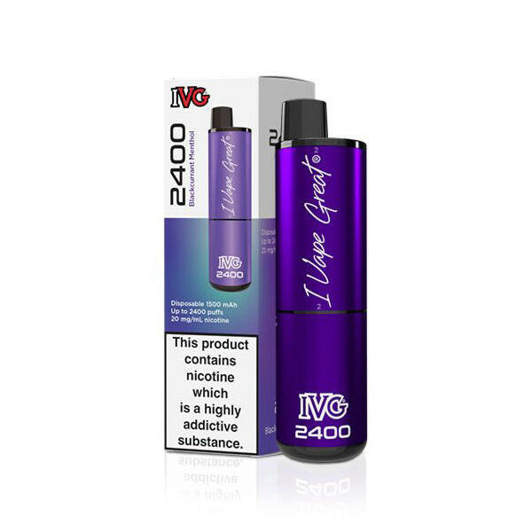 IVG 2400 4in1 Blackcurrant Menthol, Device and Packaging, Front