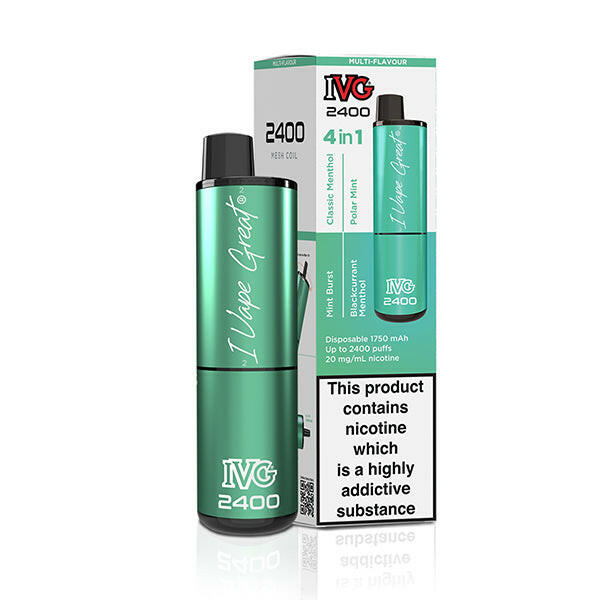 IVG 2400 4in1 Menthol Edition, Device and Packaging, Front