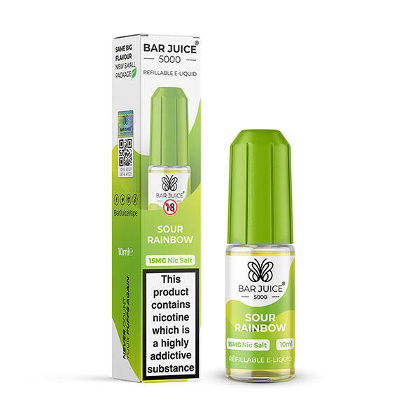 Bar Juice 5000 Sour Rainbow Nic Salts , Packing and Bottle, Front