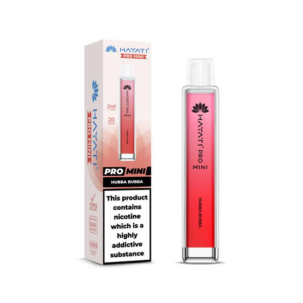 Hayati Pro Mini Hubba Bubba Disposable Vape, Front Packaging
