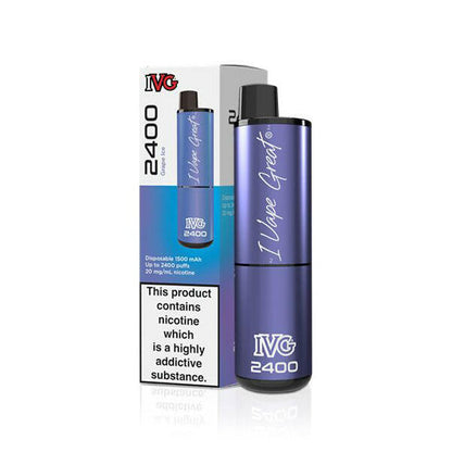 IVG 2400 4 in 1 Grape Ice, Device and Packaging, Front