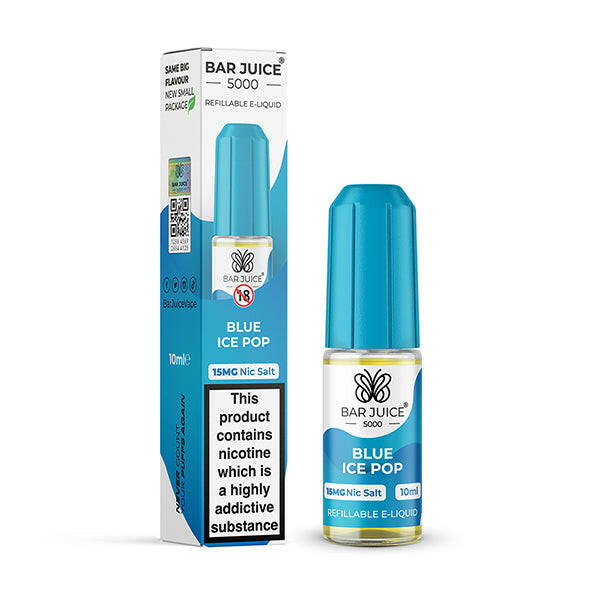 Bar Juice 5000 Blue Ice Pop Nic Salts, Packing and Bottle, Front