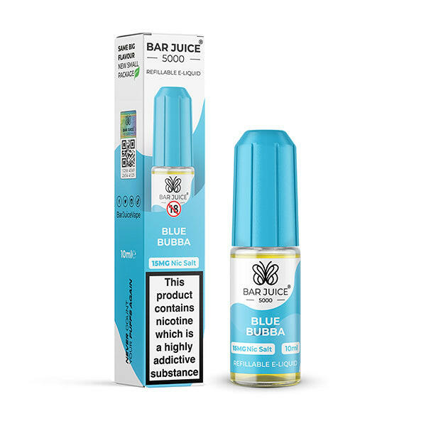 Bar Juice 5000 Blue Bubba Nic Salts, Packing and Bottle, Front