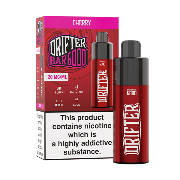 Drifter Bar 6000 Cherry Ice Pod Vape, Vape Kit and Packaging, Front