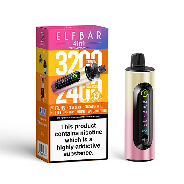 Elfbar 4 In 1 Fruits Edition Vape Kit, Device and packaging, Front