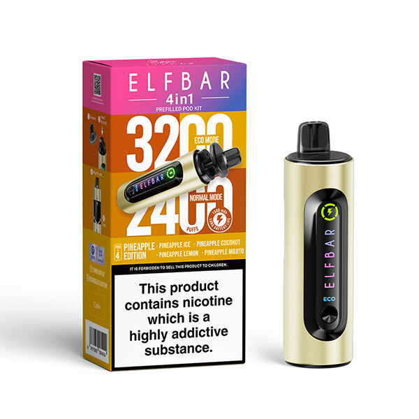 Elfbar 4 In 1 Pineapple Edition Vape Kit, Device and packaging, Front