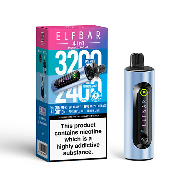 Elfbar 4 In 1 Summer Edition Vape Kit, Device and packaging, Front
