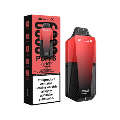 Elux Cyberover Strawberry Raspberry Ice Disposable Vape Kit, Device and packaging, Front