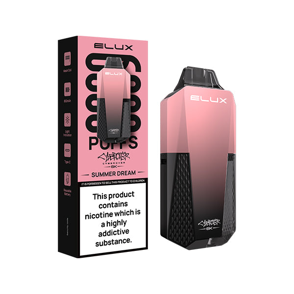 Elux Cyberover Summer Dream Disposable Vape Kit, Device and packaging, Front