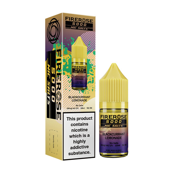 Elux Firerose Blackcurrant Lemonade Nic Salt E-Liquid, Bottle and Packaging, Front