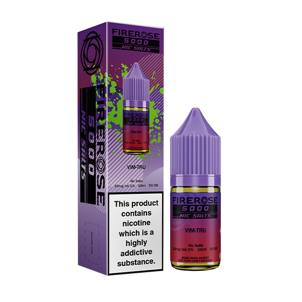 Elux Firerose Vim Tru Nic Salt E-Liquid, Bottle and Packaging, Front