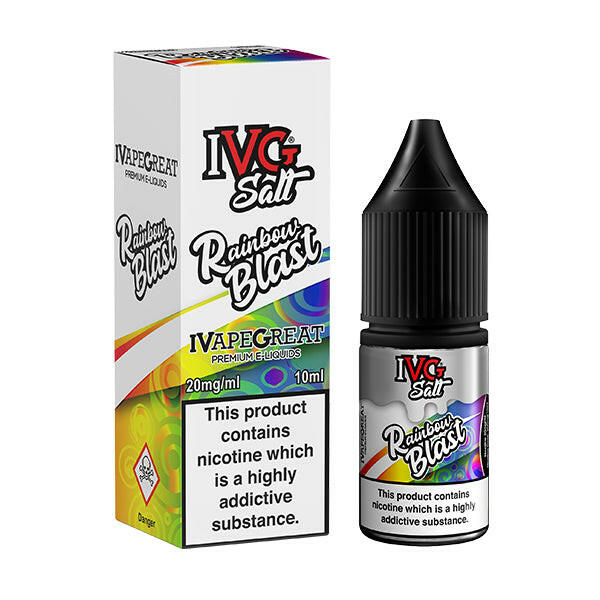 IVG Rainbow Blast Nic Salts, Packaging and Bottle Front