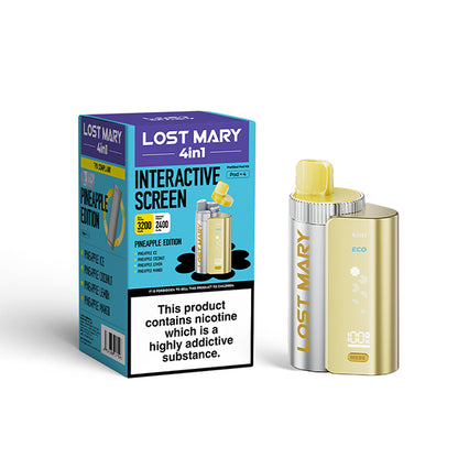 Lost Mary 4 in 1 Pineapple Edition Pod Kit Vape , Device and Packaging, Front