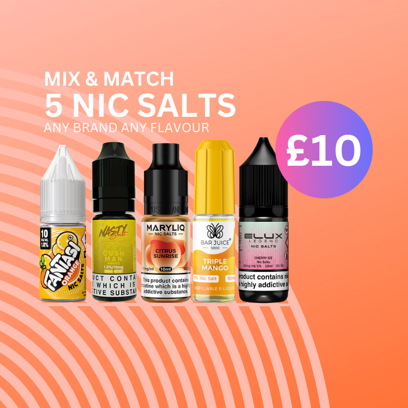 Vape E-Liquid Nic Salts Offer 5 For £10