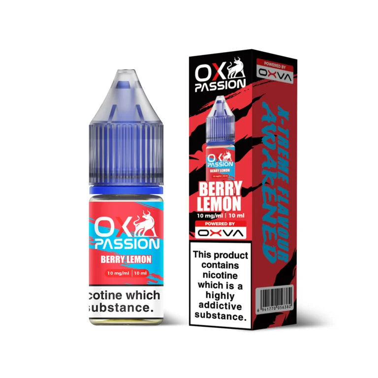 Ox Passion Berry Lemonade Nic Salts By Oxva, Bottle and Packaging, Front