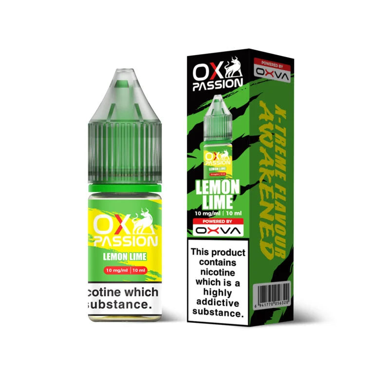 Ox Passion Lemon Lime Nic Salts By Oxva, Bottle and Packaging, Front